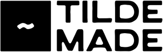 Logo of Tilde Made with a black square and curved line on a white background
